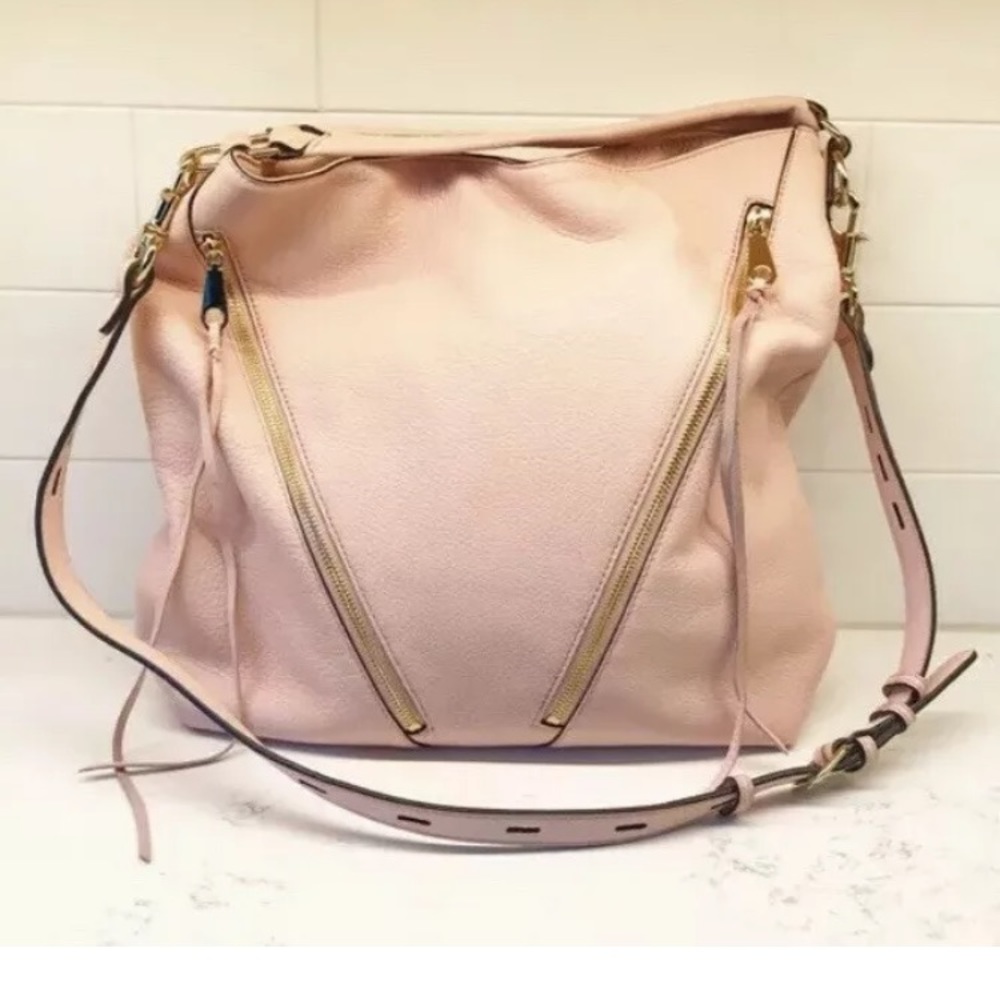 Rebecca Minkoff Moto Hobo Pink Crossbody Handbag